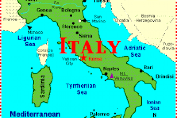 photo of map of italy