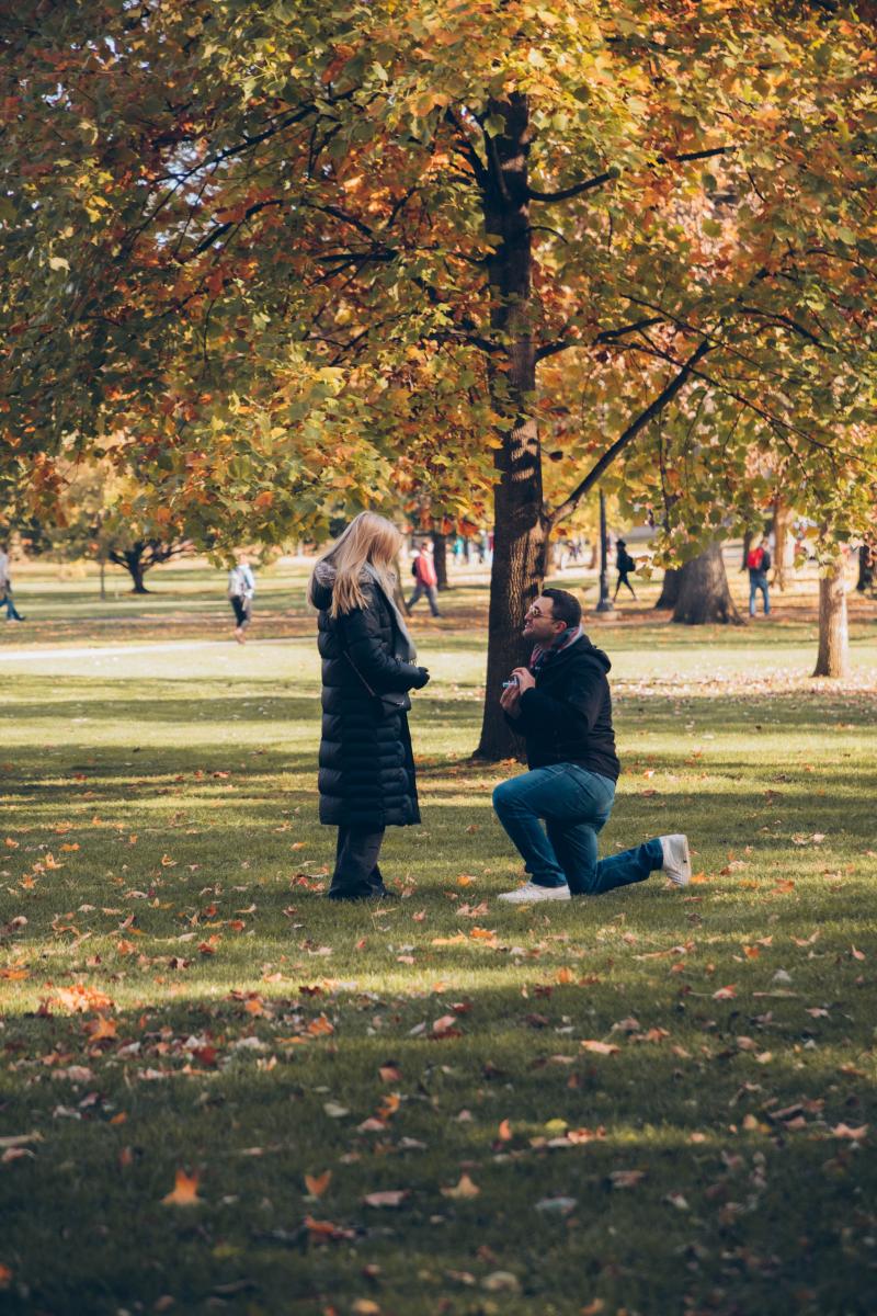 Jennifer Kmetich and John Lundy celebrate their engagement