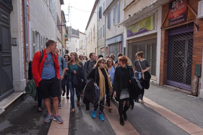 Marx-Scouras and students during the France Beyond Borders Program in Marseille, France