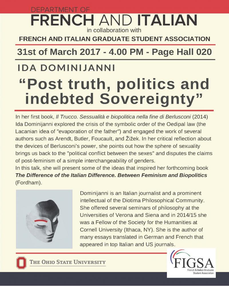 Ida Dominijanni lecture flyer Ida Dominijanni lecture flyer