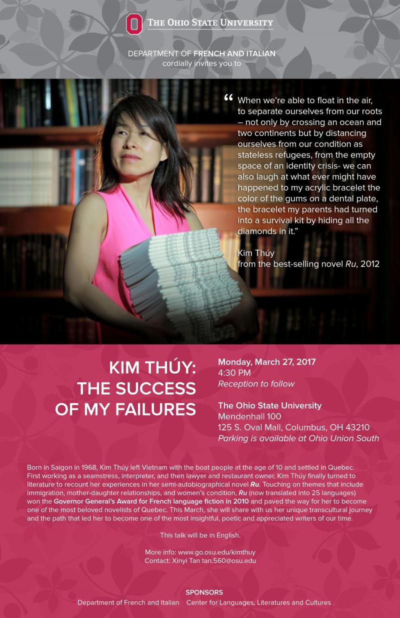 Kim Thuy: The Success of My Failures flyer