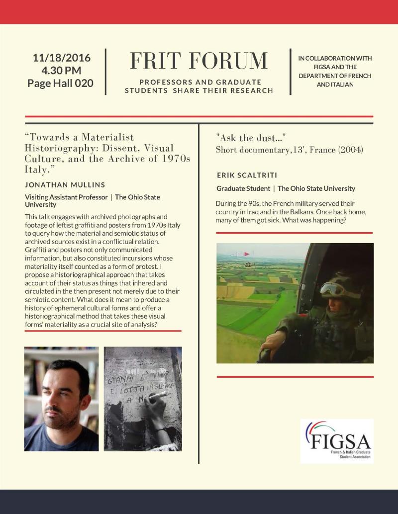 Towards a Materialist Historiography flyer