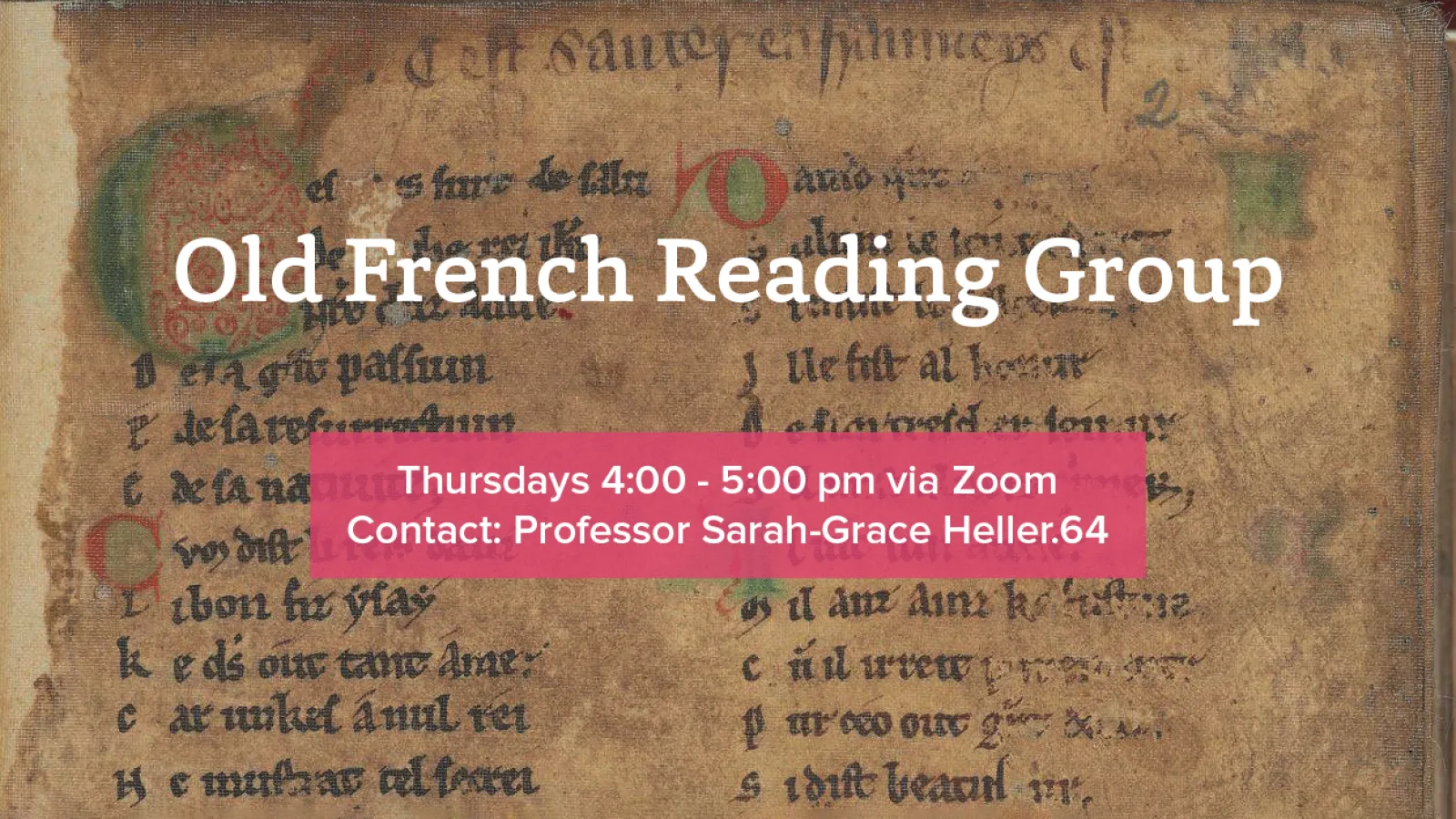 Old French Reading Group Poster