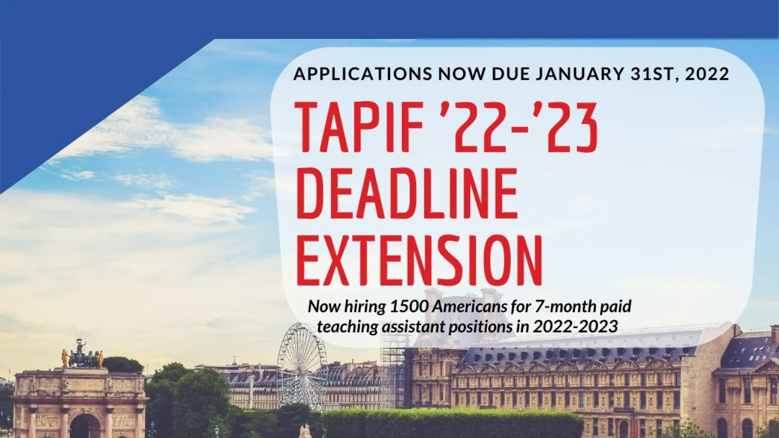 TAPIF Application Extended to January 31