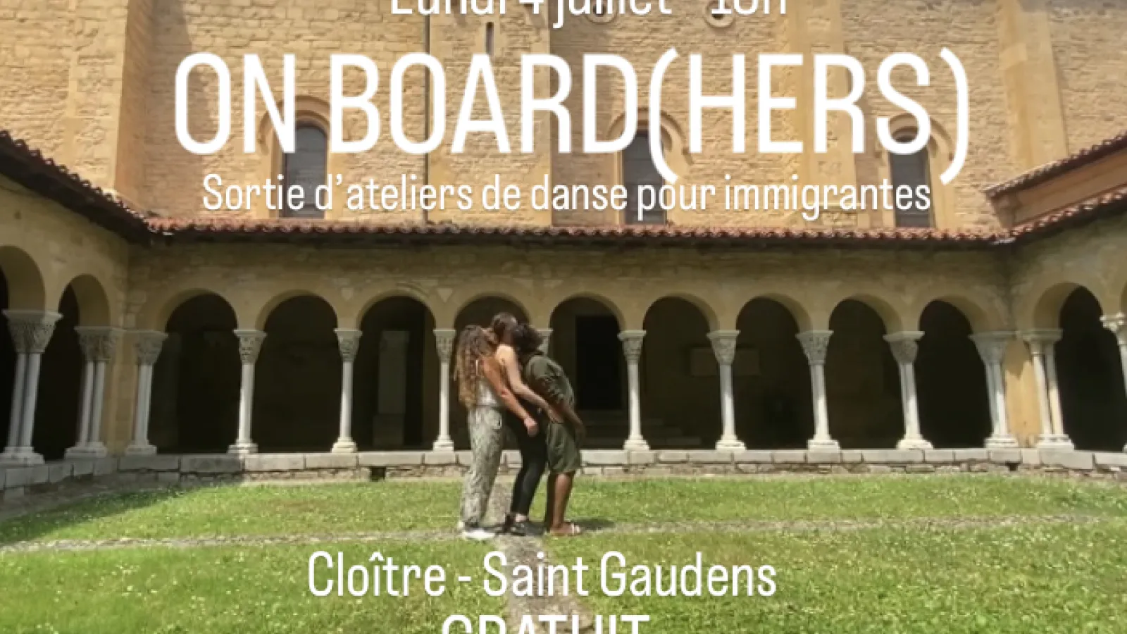 Flyer for an event with three dancers at the center of the image
