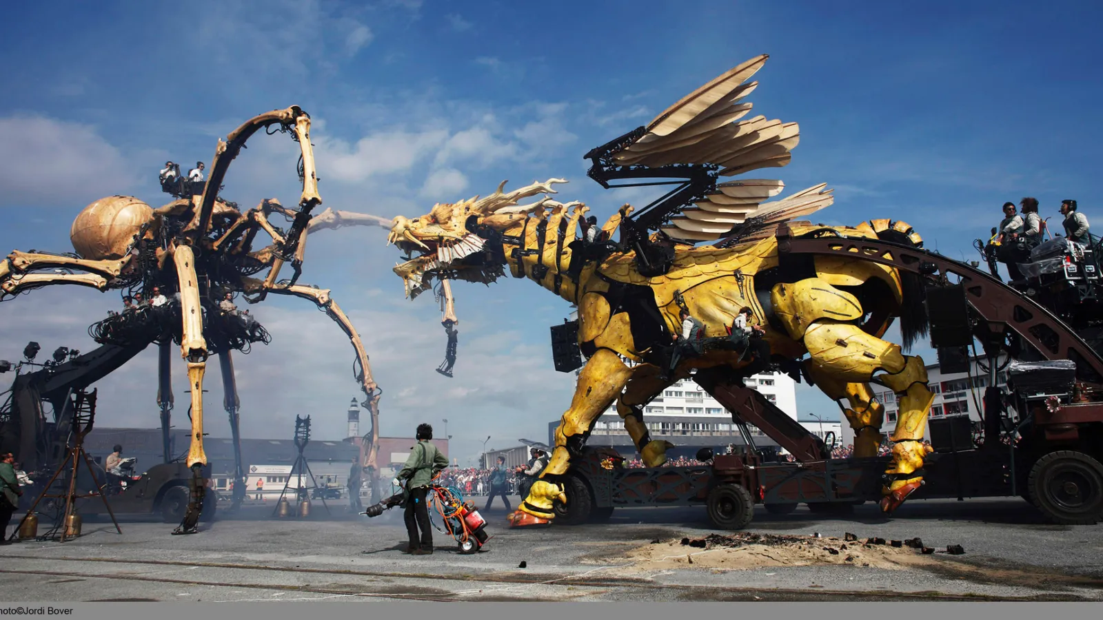 Spider Sculpture and Dragon Sculpture