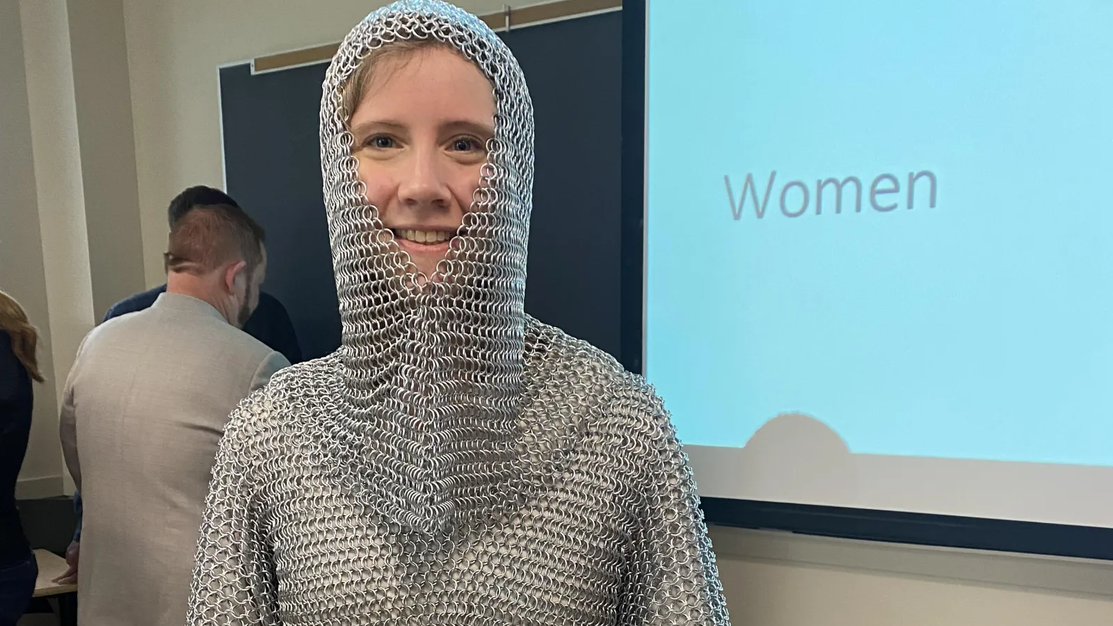 Student in chain mail
