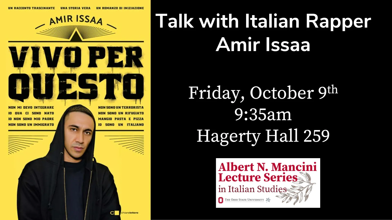 Italian rapper Amir Issaa's book