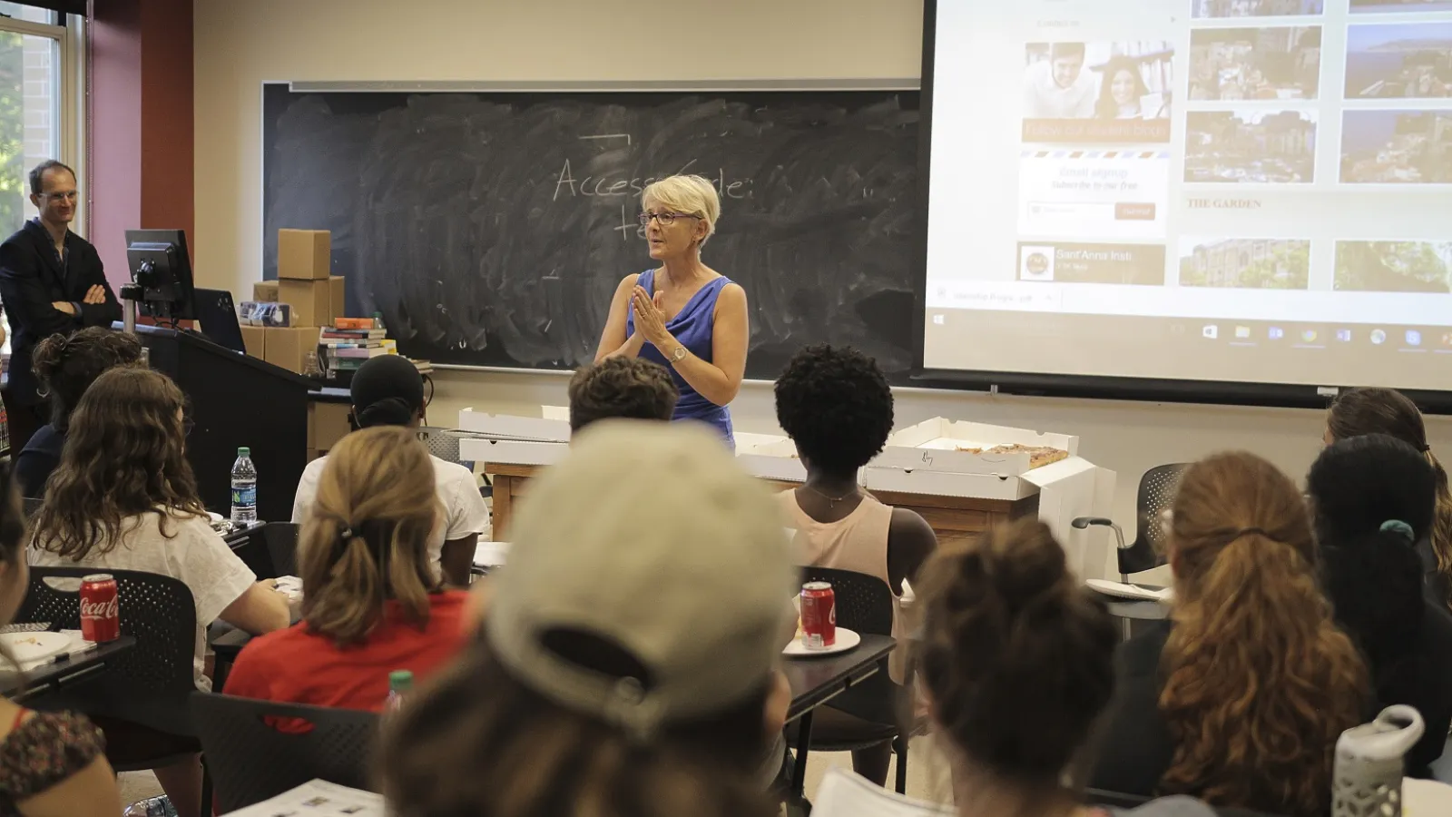 Janice Aski speaking to students