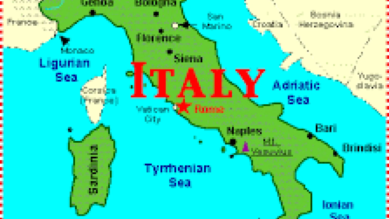 photo of map of italy