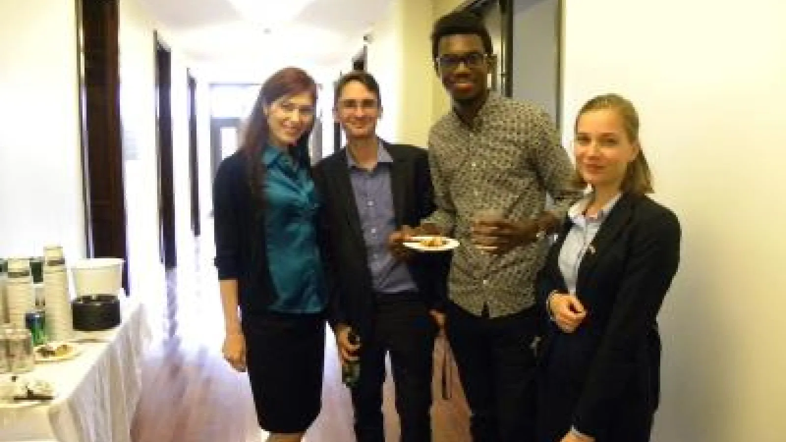 Stephanie Boulard with French Consult Representative and French Club president; photo credit: Georgia Tech