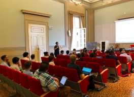 Students engaged in a lecture during the Bologna summer program Students engaged in a lecture during the Bologna summer program