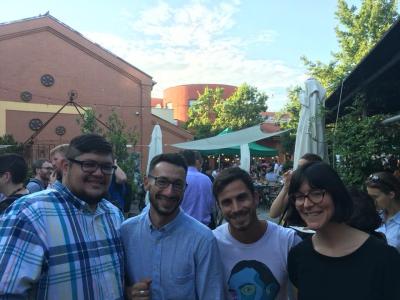 From left to right: Dan Paul, Erik Scaltriti, Demetrio Antolini, and Spanish graduate Student, Caroline Shipley