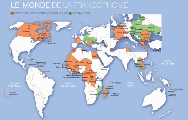Map of the Francophone World