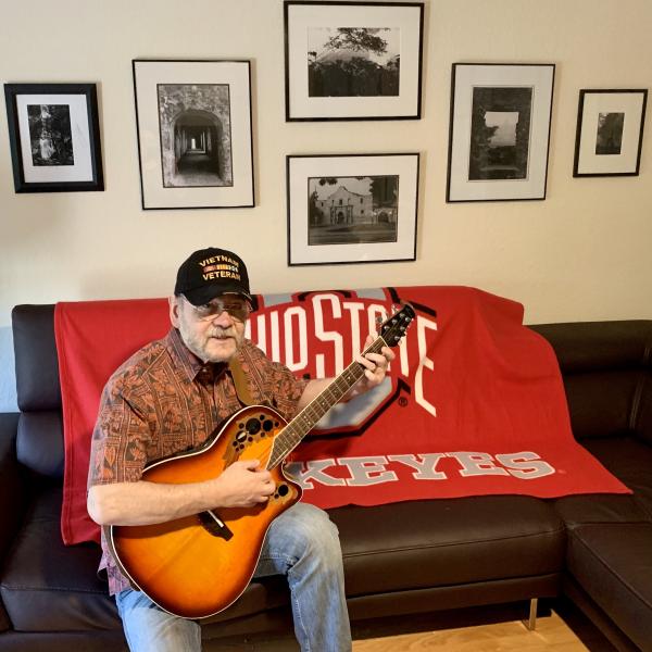 Joe Borgo with his Ohio State flag