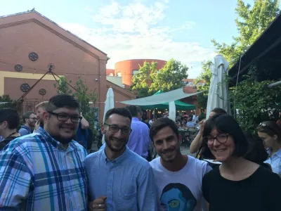 From left to right: Dan Paul, Erik Scaltriti, Demetrio Antolini, and Spanish graduate Student, Caroline Shipley