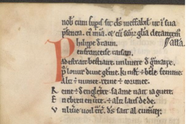 Page of text in Old French
