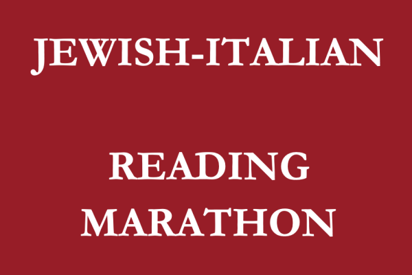 Jewish-Italian Reading Marathon text on red background