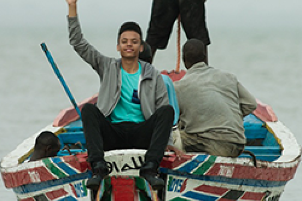 Travelers in small boat