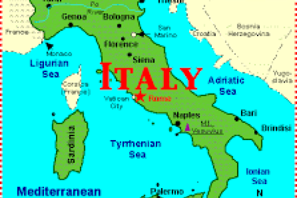 photo of map of italy