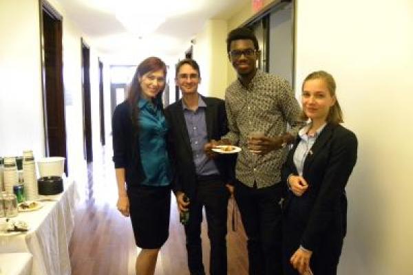 Stephanie Boulard with French Consult Representative and French Club president; photo credit: Georgia Tech