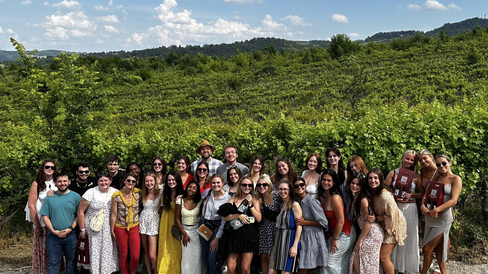 A group of students in Italy