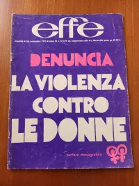 a magazine with the words: La violenza contro Le Donne